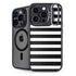 White and Black Stripes iPhone 14 Pro Kickstand Case